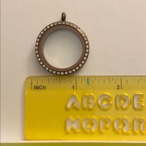 Origami Owl Large chocolate with crystals locket